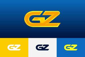 gz inicial moderno logotipo gradiente modelo para o negócio identidade vetor