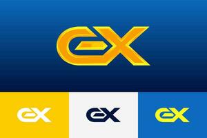 gx inicial moderno logotipo gradiente modelo para o negócio identidade vetor