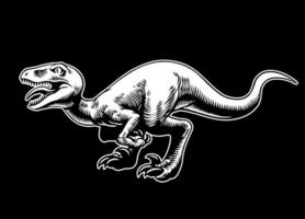 Bravo raptor ilustração dentro Preto fundo vintage estilo vetor