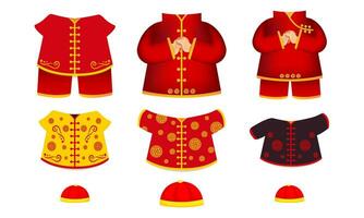 chinês roupas coleção Projeto vetor. chinês tradicional vestir vetor