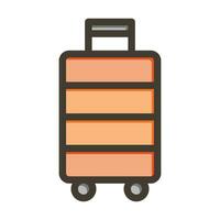 bagagem vetor Grosso linha preenchidas cores ícone para pessoal e comercial usar.