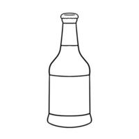 linha Cerveja garrafa ícone. esboço ilustração isolado em branco fundo. vetor