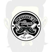 vintage barbearia emblemas, rótulos, Distintivos, logotipos. em camadas. texto é em separado camada. isolado em branco fundo vetor