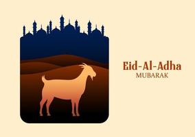 ilustração de ovelhas desejando eid ul adha feliz bakra id festival sagrado do islamismo muçulmano vetor