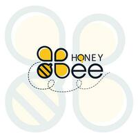 mão desenhado querida abelha com flores logotipo inspirações vetor ilustração. querida rótulo Projeto. conceito para orgânico querida produtos, pacote Projeto.