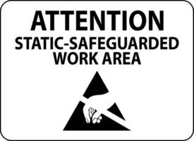 estático Atenção placa atenção - protegido contra estática trabalhos área vetor