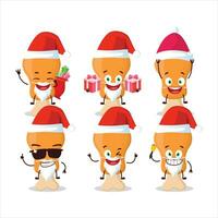 santa claus emoticons com frango coxa desenho animado personagem vetor