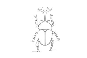 uma solteiro contínuo linha desenhando do a besouro para a da fazenda logotipo identidade. solteiro linha desenhando gráfico Projeto vetor ilustração