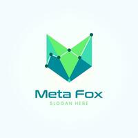 verde meta Raposa finança logotipo Projeto vetor modelo