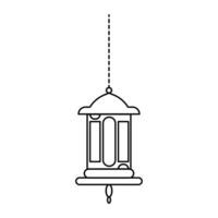 islâmico lanterna linha esboço vetor , moderno lanterna para decoração celebração .