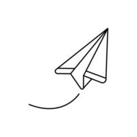 papel avião linha vetor elemento , símbolo e ícone esboço .