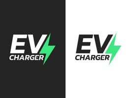 elétrico carro carregador logotipo para ev elétrico veículo carregadores. verde energia logotipo Projeto. eco amigáveis veículo conceito. vetor
