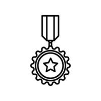 medalha linha vetor ícone , vencedora ícone , esboço medalha