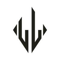 logotipo eu condensado losango monograma 2 cartas alfabeto Fonte logotipo logótipo bordado vetor