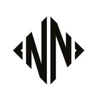 logotipo n. losango monograma 2 cartas alfabeto Fonte logotipo logótipo bordado vetor