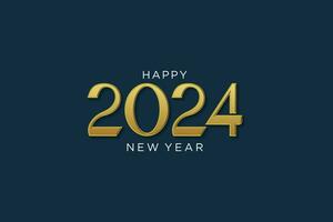 2024 logotipo projeto, Novo ano saudações. com chique ouro colori 3d números vetor