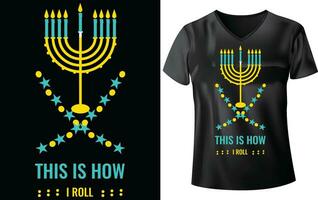 hanukkah dia camiseta Projeto vetor