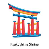 santuário da moda de itsukushima vetor