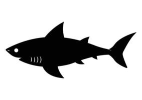 Tubarão silhueta clipart vetor plano Projeto