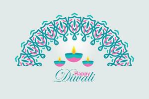 indiano festival feliz diwali mandala ornamento, feriado fundo, diwali celebração cumprimento cartão, vetor ilustração Projeto.