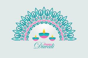 feliz diwali. fundo com diwali flor elementos e mandala vetores