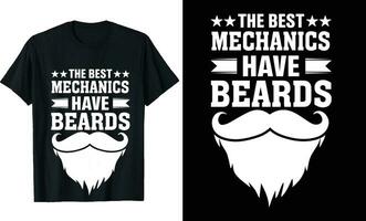 melhor mecânica ter barbas engraçado mecânica grandes manga camiseta ou mecânica t camisa Projeto ou barbas camiseta Projeto vetor