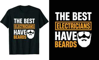 melhor eletricistas ter barbas engraçado eletricistas grandes manga camiseta ou eletricistas t camisa Projeto ou barbas camiseta Projeto vetor