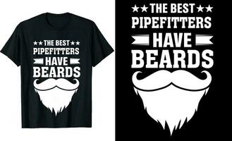 melhor montadores de tubagens ter barbas engraçado montadores de tubagens grandes manga camiseta ou montadores de tubagens t camisa Projeto ou barbas camiseta Projeto vetor