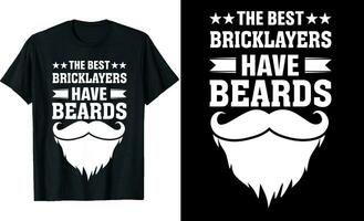 melhor pedreiros ter barbas engraçado pedreiros grandes manga camiseta ou pedreiros t camisa Projeto ou barbas camiseta Projeto vetor