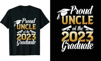 orgulhoso tio do uma 2023 graduado camiseta Projeto ou graduação t camisa ou tipografia t camisa Projeto ou graduação citações vetor