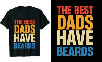 melhor pais ter barbas engraçado pais grandes manga camiseta ou pais t camisa Projeto ou barbas camiseta Projeto vetor
