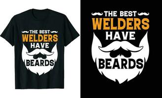 melhor soldadores ter barbas engraçado soldadores grandes manga camiseta ou soldadores t camisa Projeto ou barbas camiseta Projeto vetor