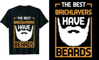 melhor pedreiros ter barbas engraçado pedreiros grandes manga camiseta ou pedreiros t camisa Projeto ou barbas camiseta Projeto vetor