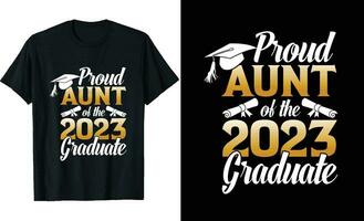 orgulhoso tia do uma 2023 graduado camiseta Projeto ou graduação t camisa ou tipografia t camisa Projeto ou graduação citações vetor