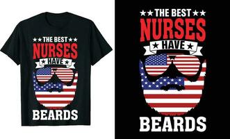melhor enfermeiras ter barbas engraçado enfermeiras grandes manga camiseta ou enfermeiras t camisa Projeto ou barbas camiseta Projeto vetor