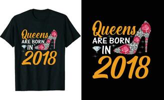 rainhas estão nascermos dentro ou aniversário t camisa Projeto ou tipografia camiseta Projeto ou aniversário citações ou poster Projeto ou aniversário vetor ou diamante t camisa Projeto