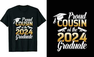 orgulhoso primo do uma 2024 graduado camiseta Projeto ou graduação t camisa ou tipografia t camisa Projeto ou graduação citações vetor