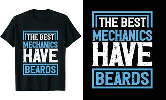 melhor mecânica ter barbas engraçado mecânica grandes manga camiseta ou mecânica t camisa Projeto ou barbas camiseta Projeto vetor