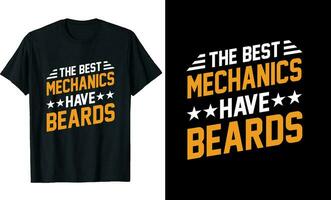 melhor mecânica ter barbas engraçado mecânica grandes manga camiseta ou mecânica t camisa Projeto ou barbas camiseta Projeto vetor