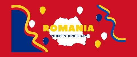 romênia nacional dia para independência dia aniversário, com mapas do romênia e fundo do bandeira roménia. dezembro 1 vetor