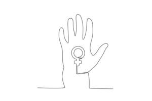 uma mão com uma fêmea símbolo vetor