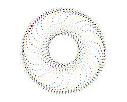 uma circular padronizar com colorida pontos em isto, cmyk dois círculos com colorida pontos em eles definir, cmyk vetor ilustração do uma flor com uma círculo e uma ponto, mandala vetor