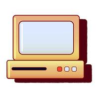 retro pc sinal, ano 2000 estética. anos 80 anos 90 velho computador do utilizador interface elemento e vintage estético ícone. vetor