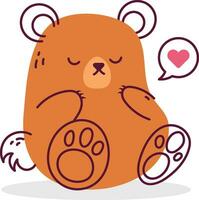 plano Projeto vetor fofa kawaii Urso ilustração