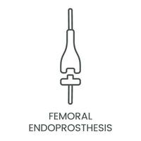 vetor linear ícone femoral endoprótese. ilustração do próteses