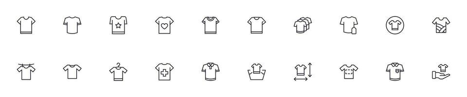 coleção do moderno Camisetas esboço ícones. conjunto do moderno ilustrações para Móvel aplicativos, rede sites, panfletos, faixas etc isolado em branco fundo. Prêmio qualidade sinais vetor