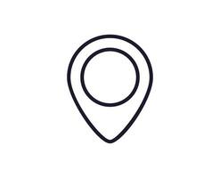 mapa PIN vetor linha ícone. Prêmio qualidade logotipo para rede sites, projeto, conectados lojas, empresas, livros, anúncios. Preto esboço pictograma isolado em branco fundo