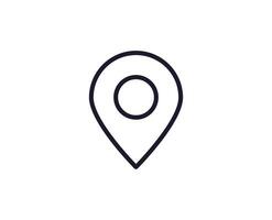 mapa PIN vetor linha ícone. Prêmio qualidade logotipo para rede sites, projeto, conectados lojas, empresas, livros, anúncios. Preto esboço pictograma isolado em branco fundo