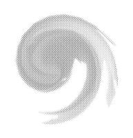 uma Preto e branco meio-tom ilustração do uma espiral, meio-tom Projeto circular formas Preto e branco padronizar espiral swirly meio-tom vetor ilustração