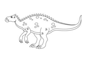 Preto e branco iguanodonte dinossauro desenho animado personagem vetor. coloração página do uma iguanodonte dinossauro vetor